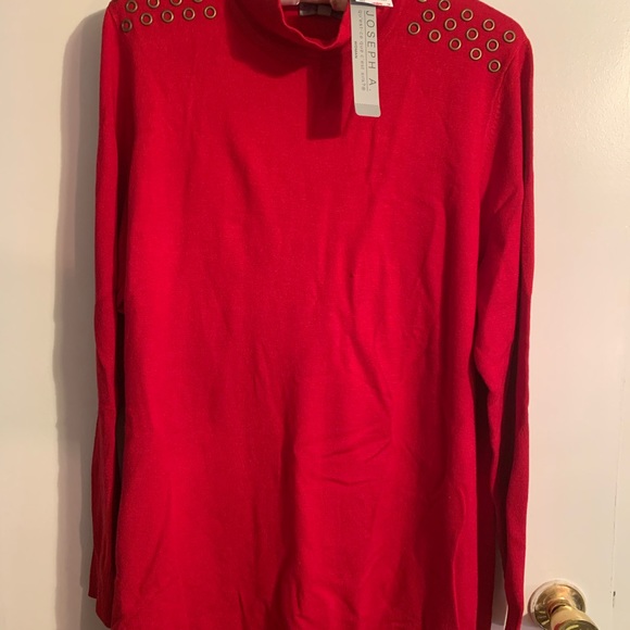 New With Tags JOSEPH A Scarlet red sweater size 1X - Picture 4 of 6